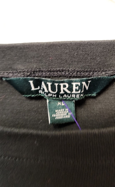 Lauren by Ralph Lauren Women's Size XL Black Short Sleeve Top
