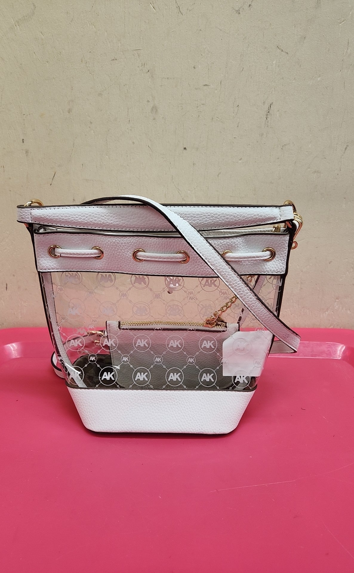Anne Klein White Purse Bag & Wallet Set