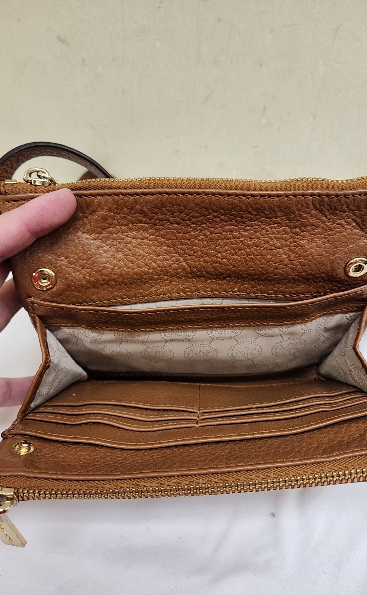 Michael Kors Brown Leather Crossbody Purse Bag