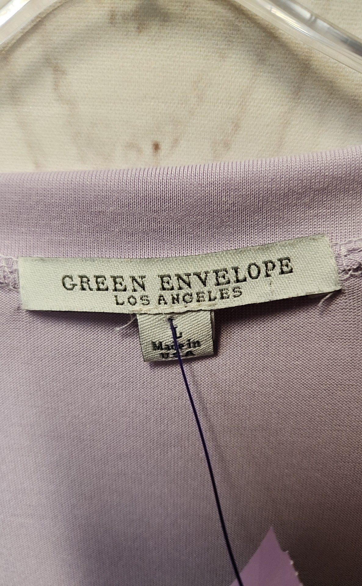 Green Envelope Women's Size L Purple Short Sleeve Top