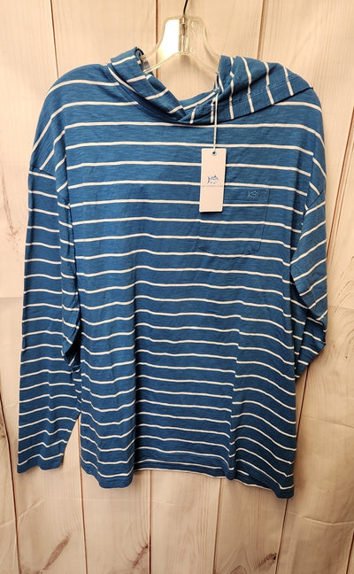 NWT Southern Tide Men's Size M Blue Hooded Shirt