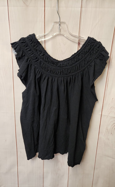 We the Free Women's Size M Black Short Sleeve Top