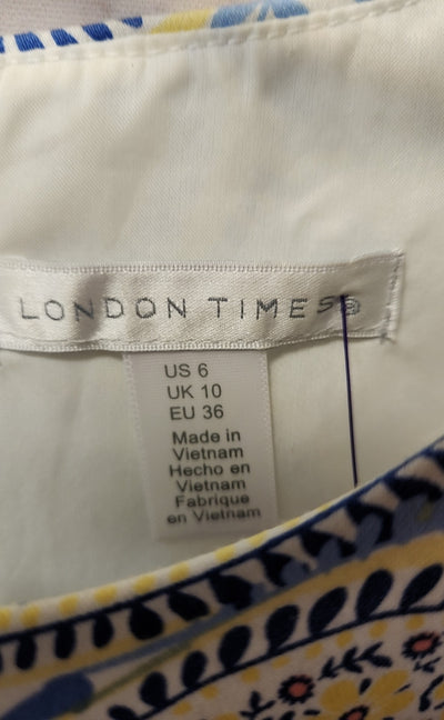 London Times Women's Size 6 Blue Floral Dress