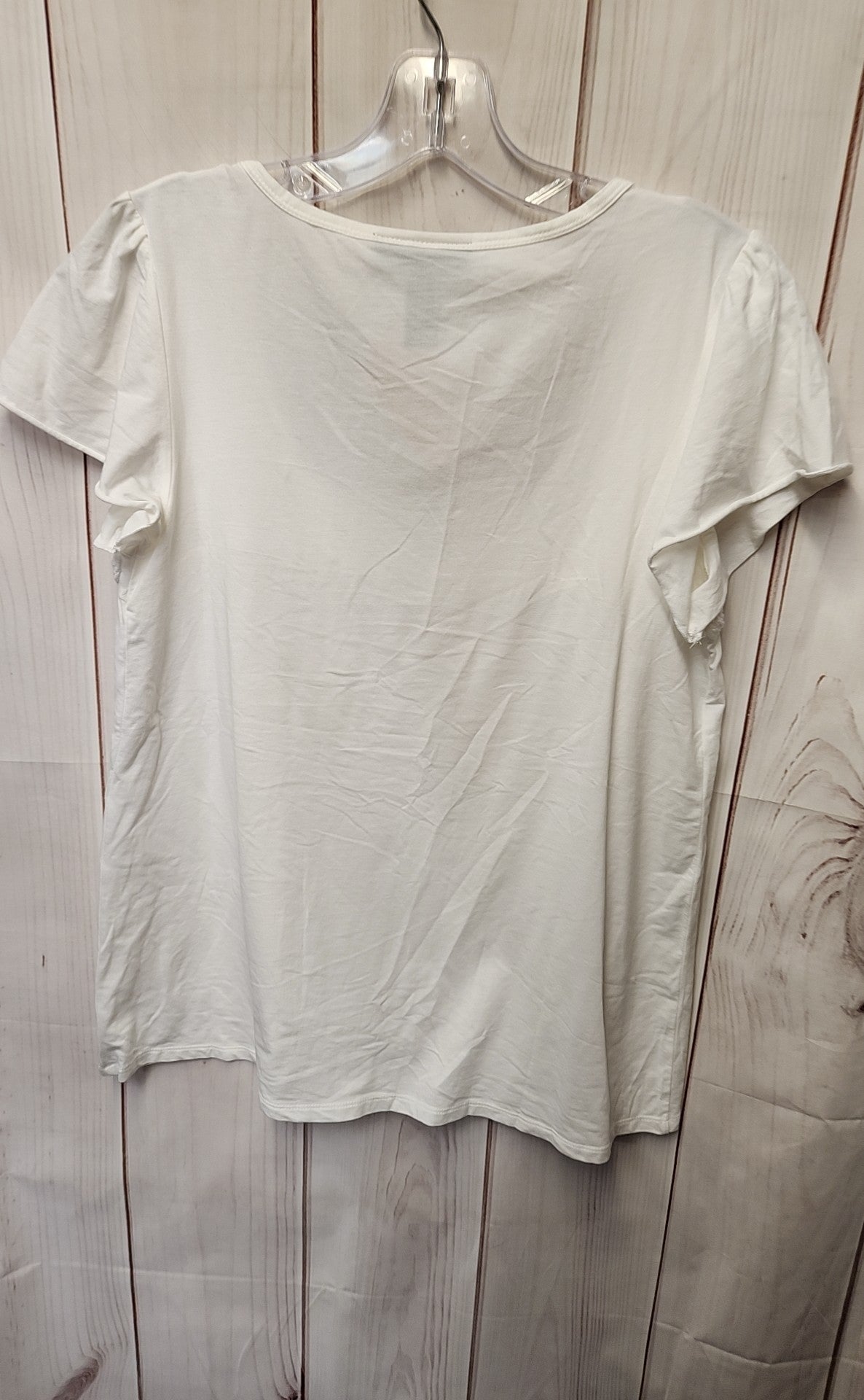 INC Women's Size L White Short Sleeve Top