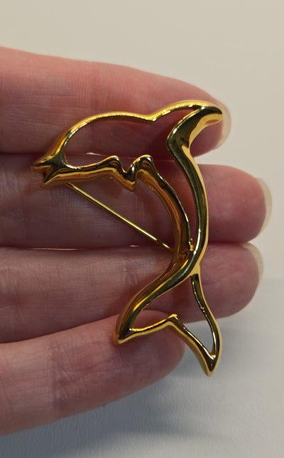 Napier Gold Dolphin Brooch Pin