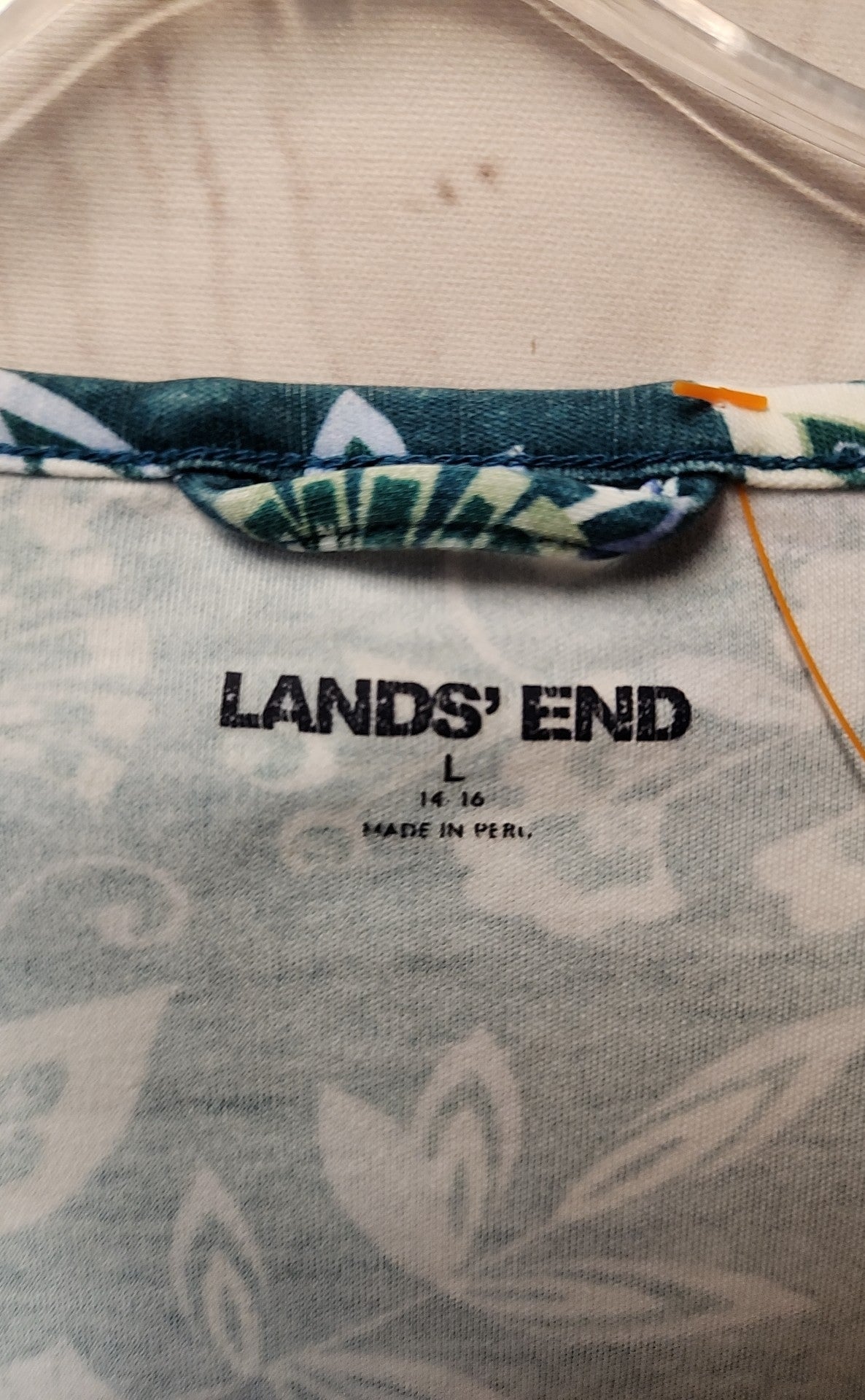 Lands End Women's Size L Blue Floral Dress