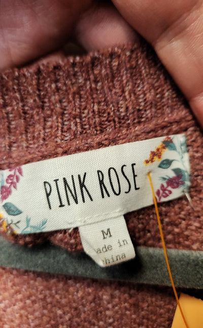 Pink Rose Women's Size M Pink Cardigan