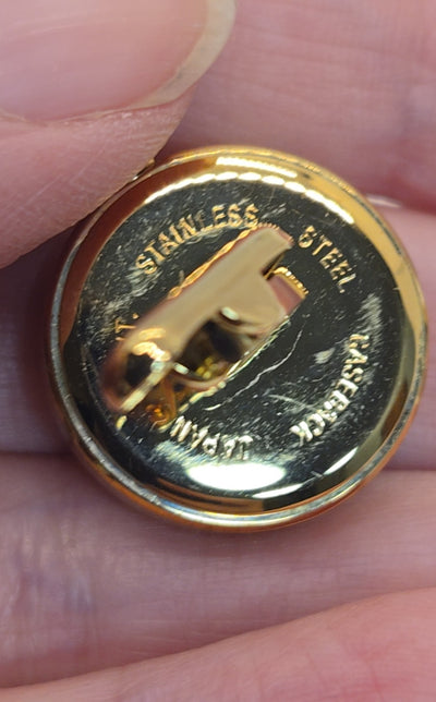 VTG Guess Stainless Steel Goldtone Clock Face Cufflinks