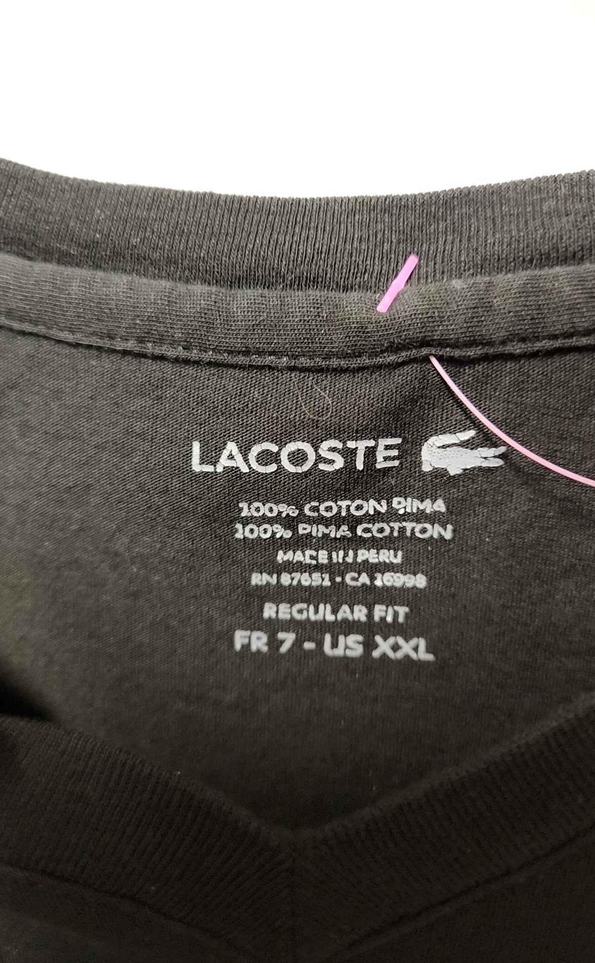 Lacoste Men's Size XXL Black Shirt