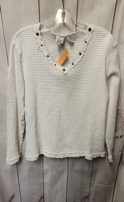 Focus Women's Size L White Long Sleeve Top