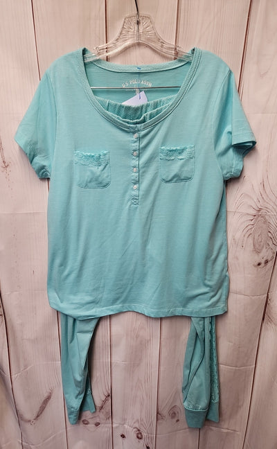 US Polo Assn. Women's Size XL Light Blue Pajamas