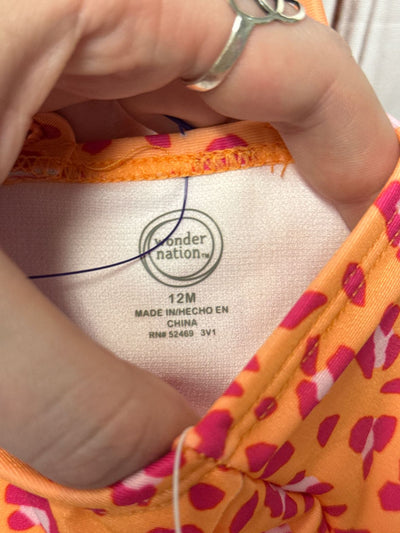 NWT Wonder Nation Girl's Size 12 Months Orange Swimsuit