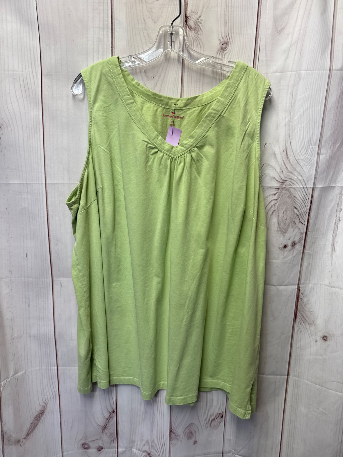 Woman Within Women's Size 3X Green Cold Shoulder Top