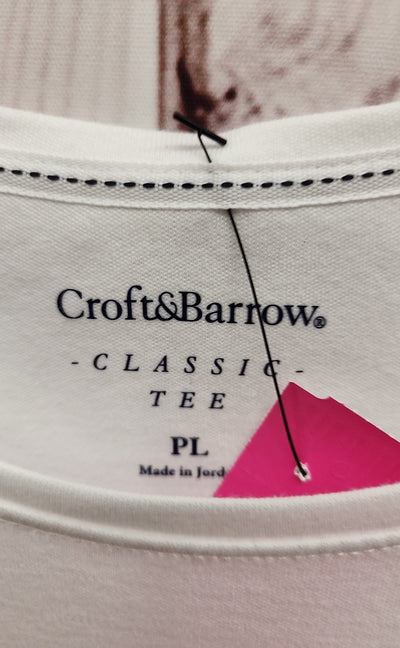 Croft & Barrow Women's Size L Petite White Short Sleeve Top NWT