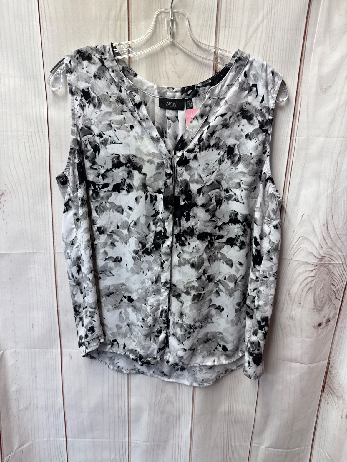 Apt 9 Women's Size XL Petite White & Black Sleeveless Top
