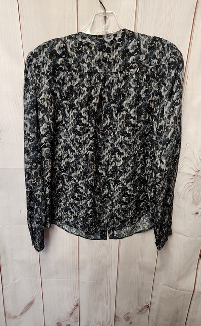 Theory Women's Size S Gray Animal Print Long Sleeve Top