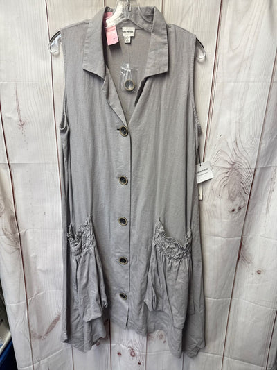 NWT Forcynthia Women's Size L Gray Linen Blend Dress