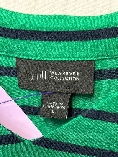 J Jill Women's Size L Green 3/4 Sleeve Top