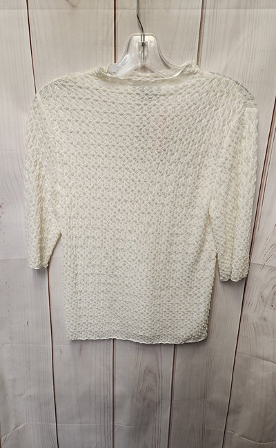 Adrianna Papell Women's Size M White Short Sleeve Top