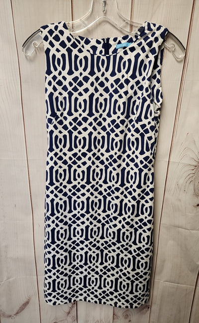 J McLaughlin Women's Size XS White & Blue Dress