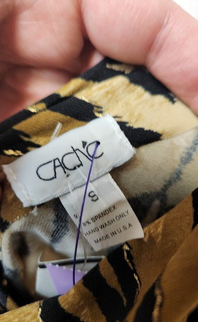 NWT Cache Women's Size S Brown Animal Print Dress