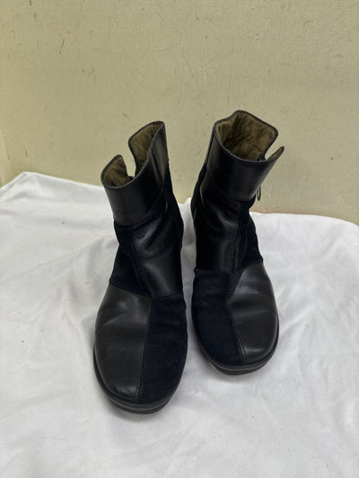Fly London Women's Size 38 = 7-1/2 Black Boots Shoes