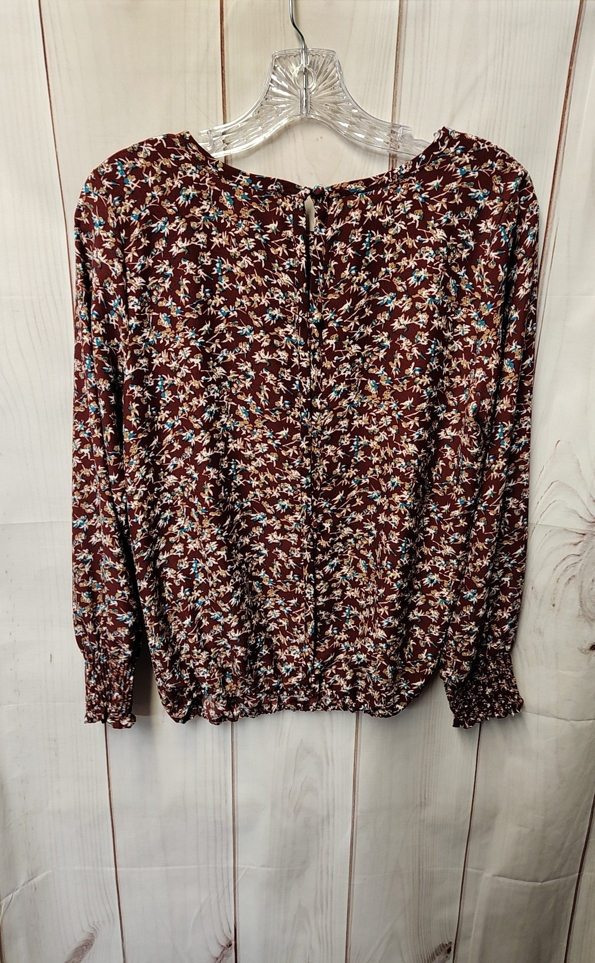 Allison Joy Women's Size XS Red Floral Long Sleeve Top