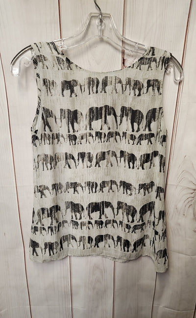 Nic & Zoe Women's Size XS Gray Animal Print Sleeveless Top