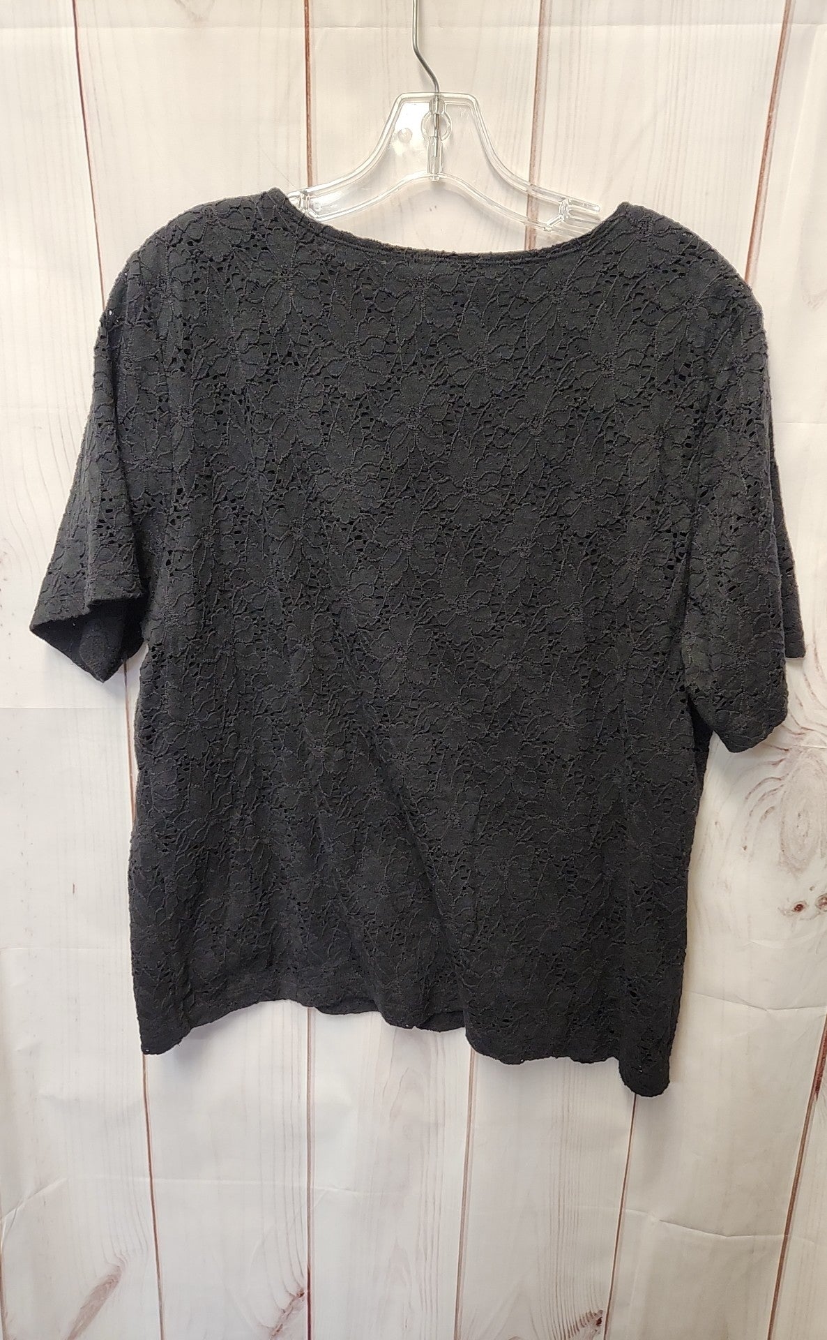 Appleseed's Women's Size XL Black Short Sleeve Top