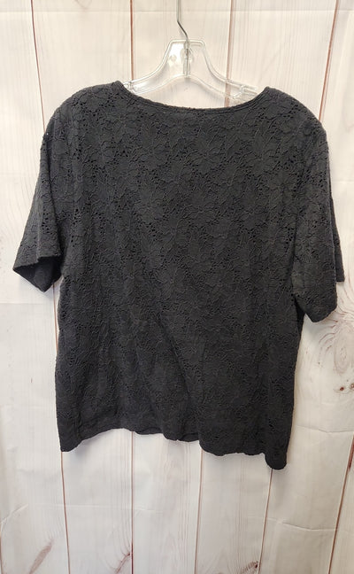 Appleseed's Women's Size XL Black Short Sleeve Top