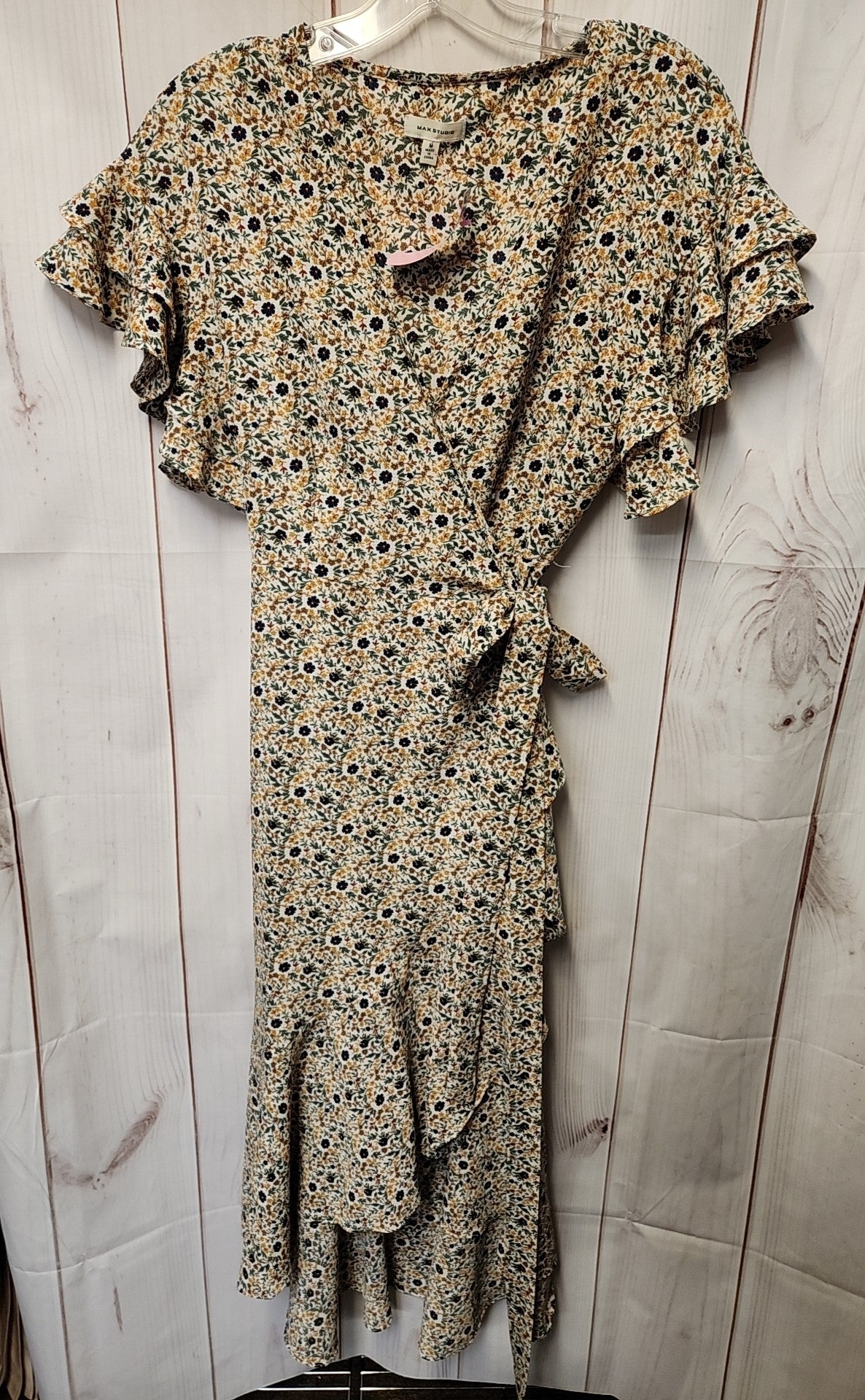 Max Studio Women's Size M Yellow Floral Dress