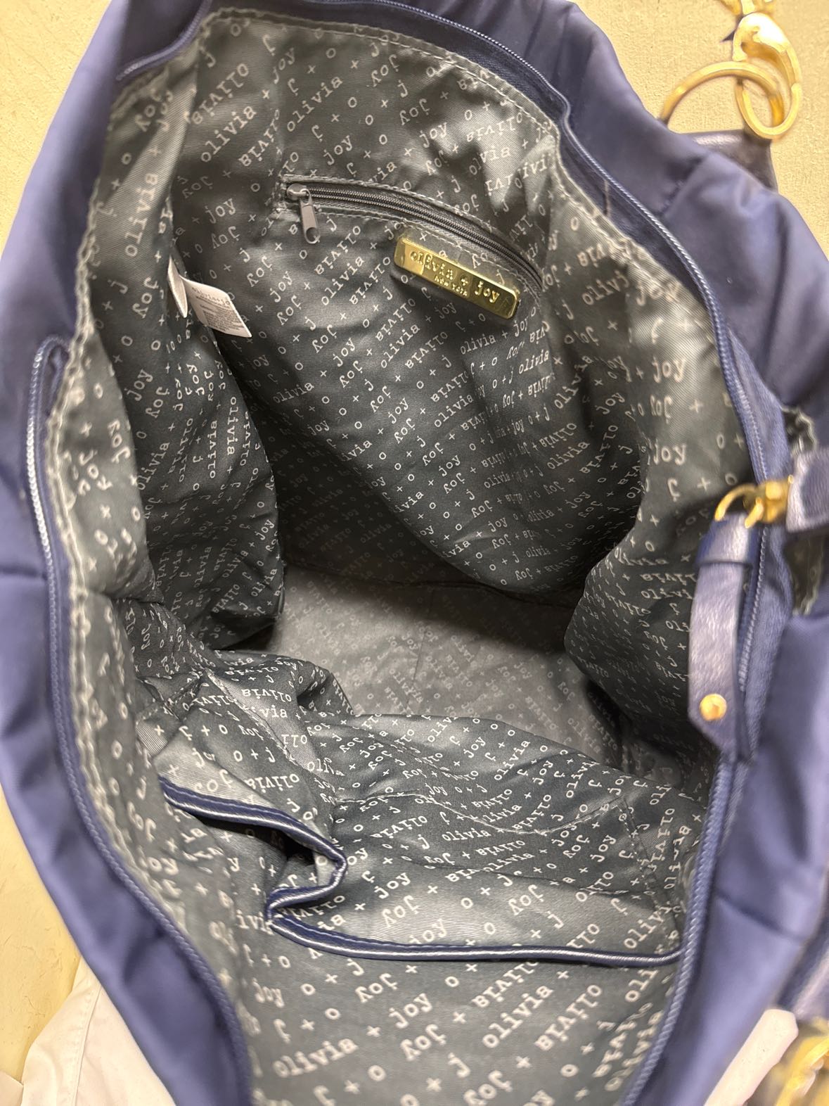 Olivia & Joy Navy Nylon Tote Bag