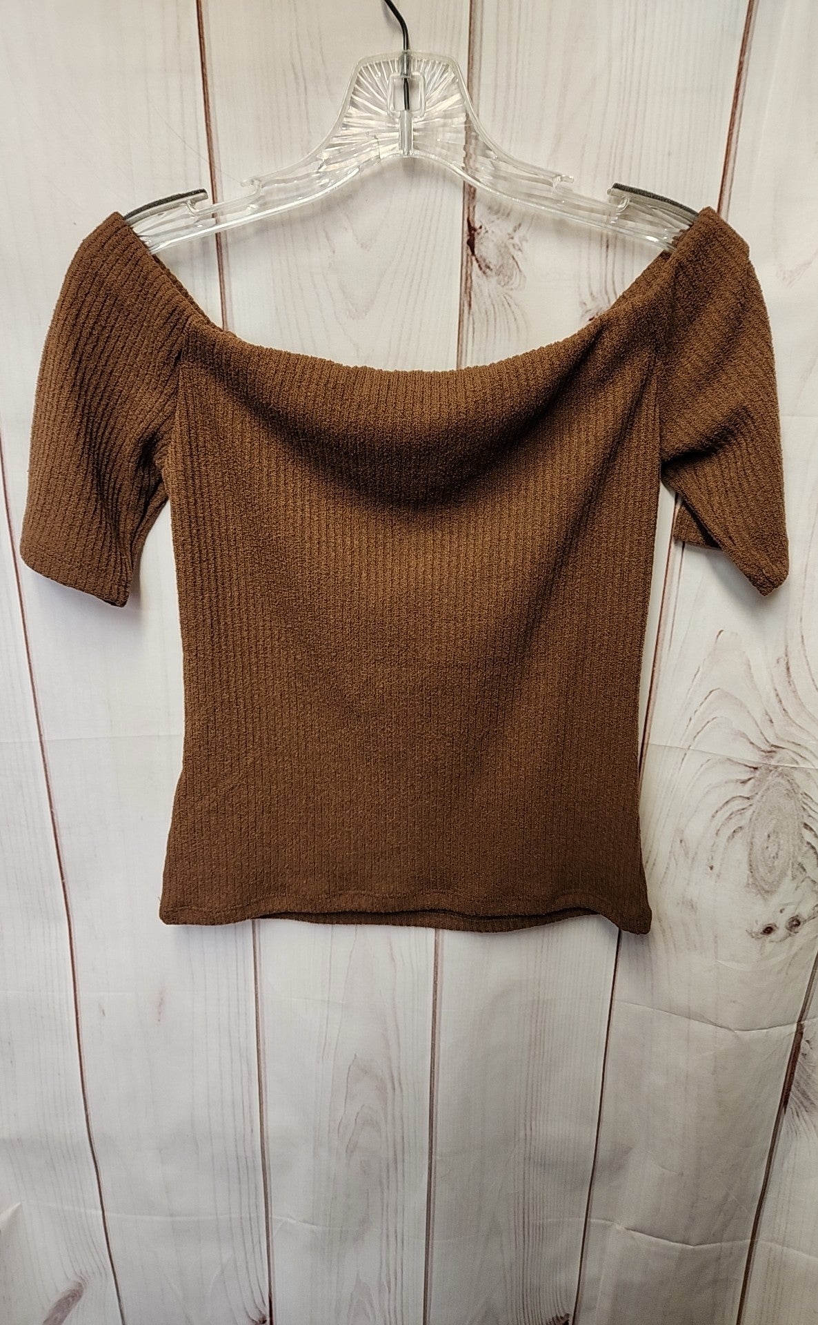H&M Women's Size M Brown Short Sleeve Top