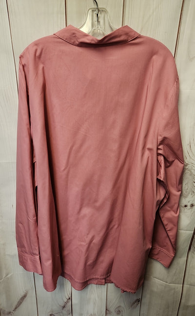 Woman Within Women's Size 3X Pink Long Sleeve Top
