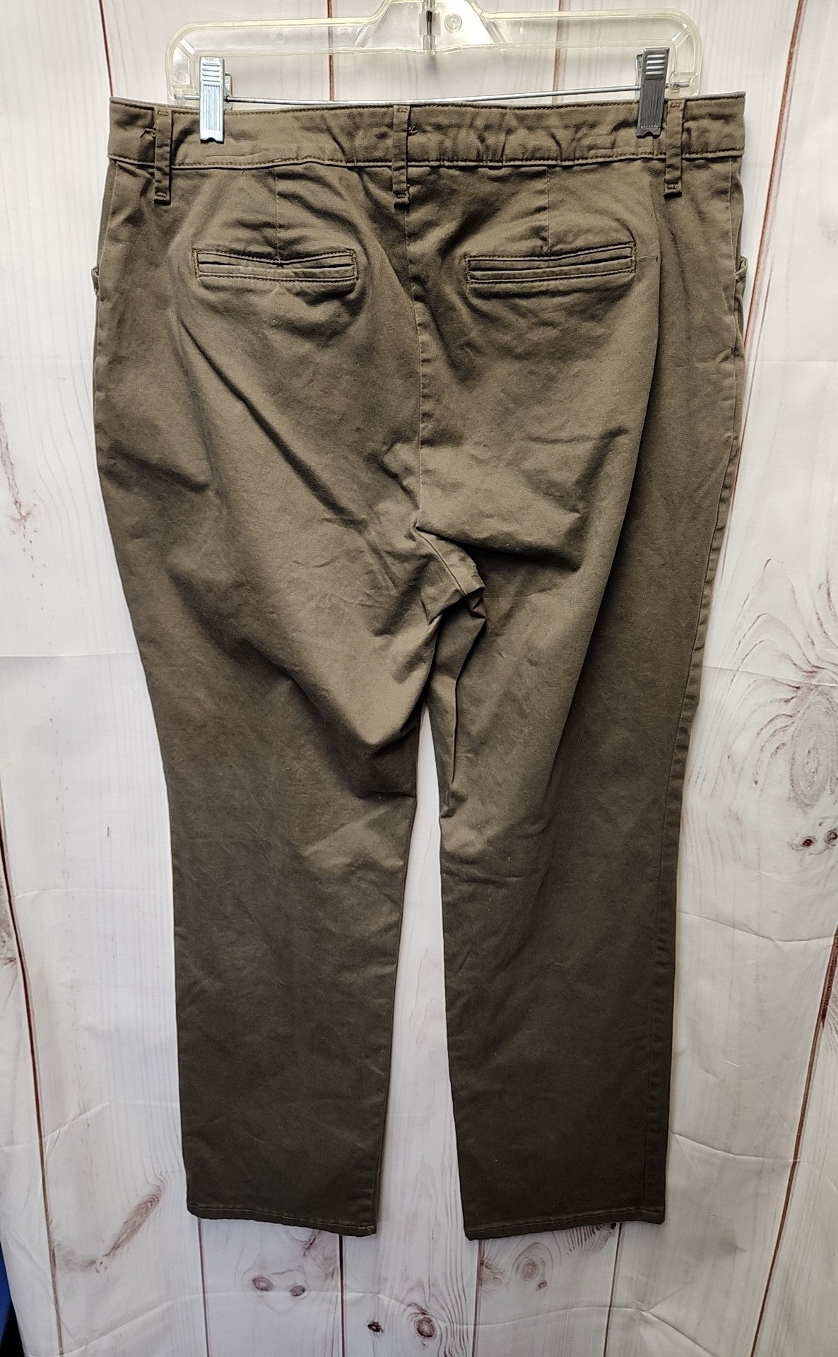 Lee Women's Size 14 Short Brown Pants Straight Leg Mid Rise