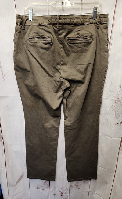 Lee Women's Size 14 Short Brown Pants Straight Leg Mid Rise