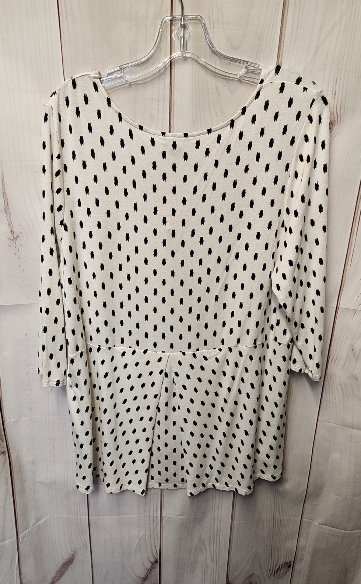 J Jill Wearever Collection Women's Size L Petite White 3/4 Sleeve Top