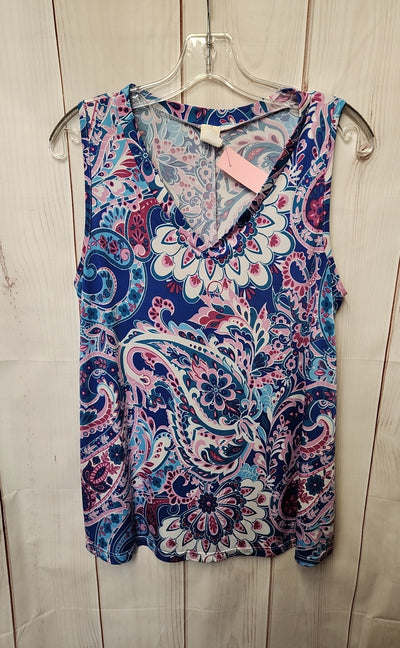 Sew in Love Women's Size M Blue & Pink Sleeveless Top