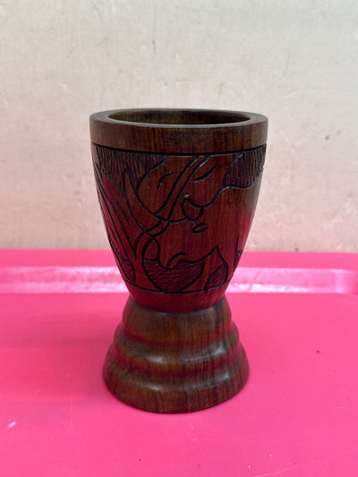 Hand-Carved Safari Themed Wooden Cup