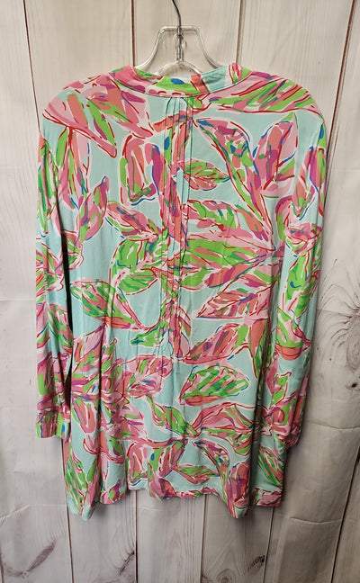 Lilly Pulitzer Women's Size XL Blue & Pink Floral Long Sleeve Top