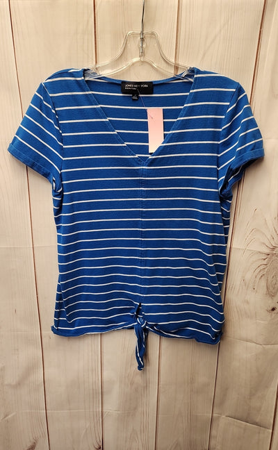 Jones New York Women's Size M Blue Short Sleeve Top