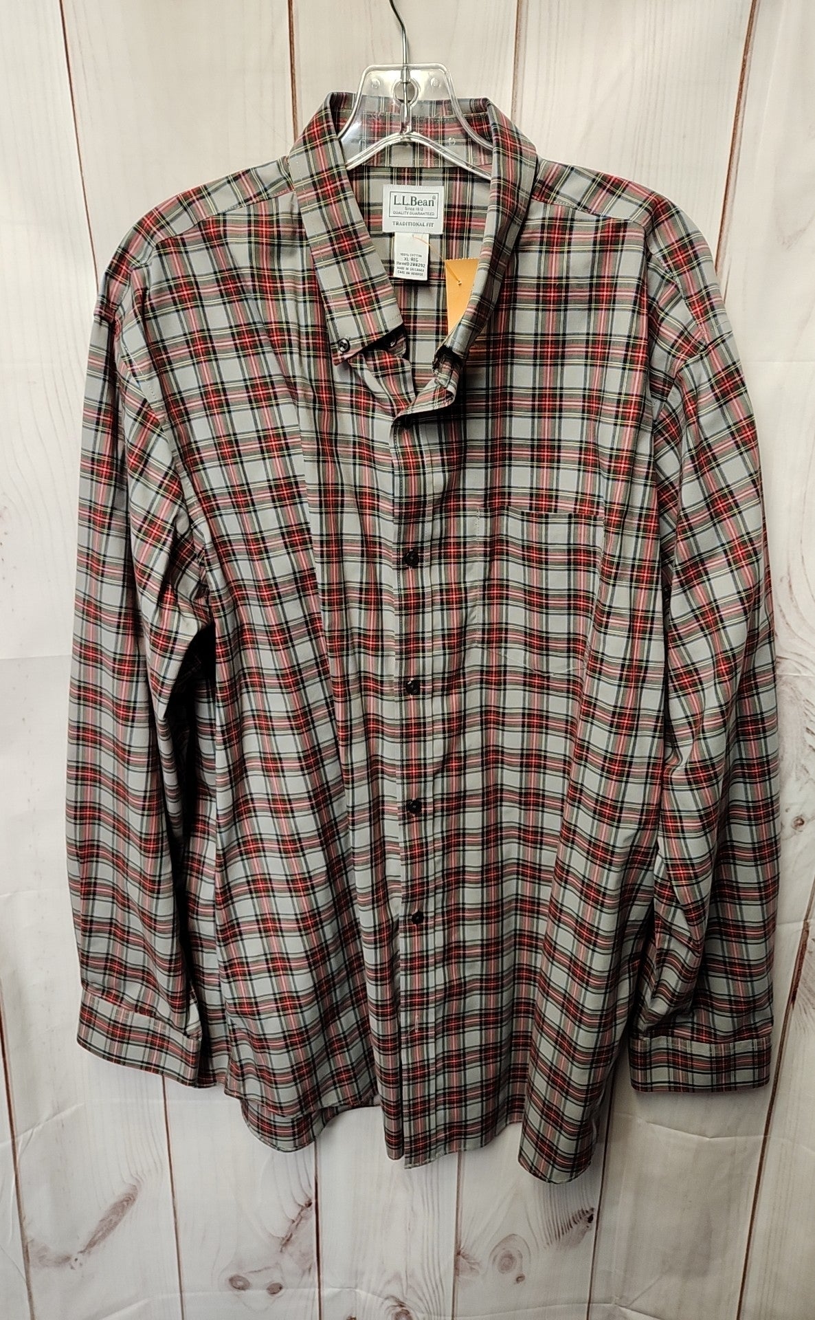 LL Bean Men's Size XL Gray & Red Shirt