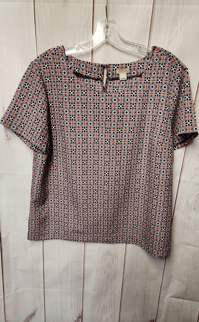 J Crew Women's Size M Pink & Blue Short Sleeve Top