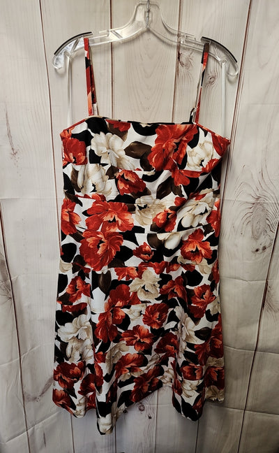 White House Black Market Women's Size 16 White & Red Floral Dress