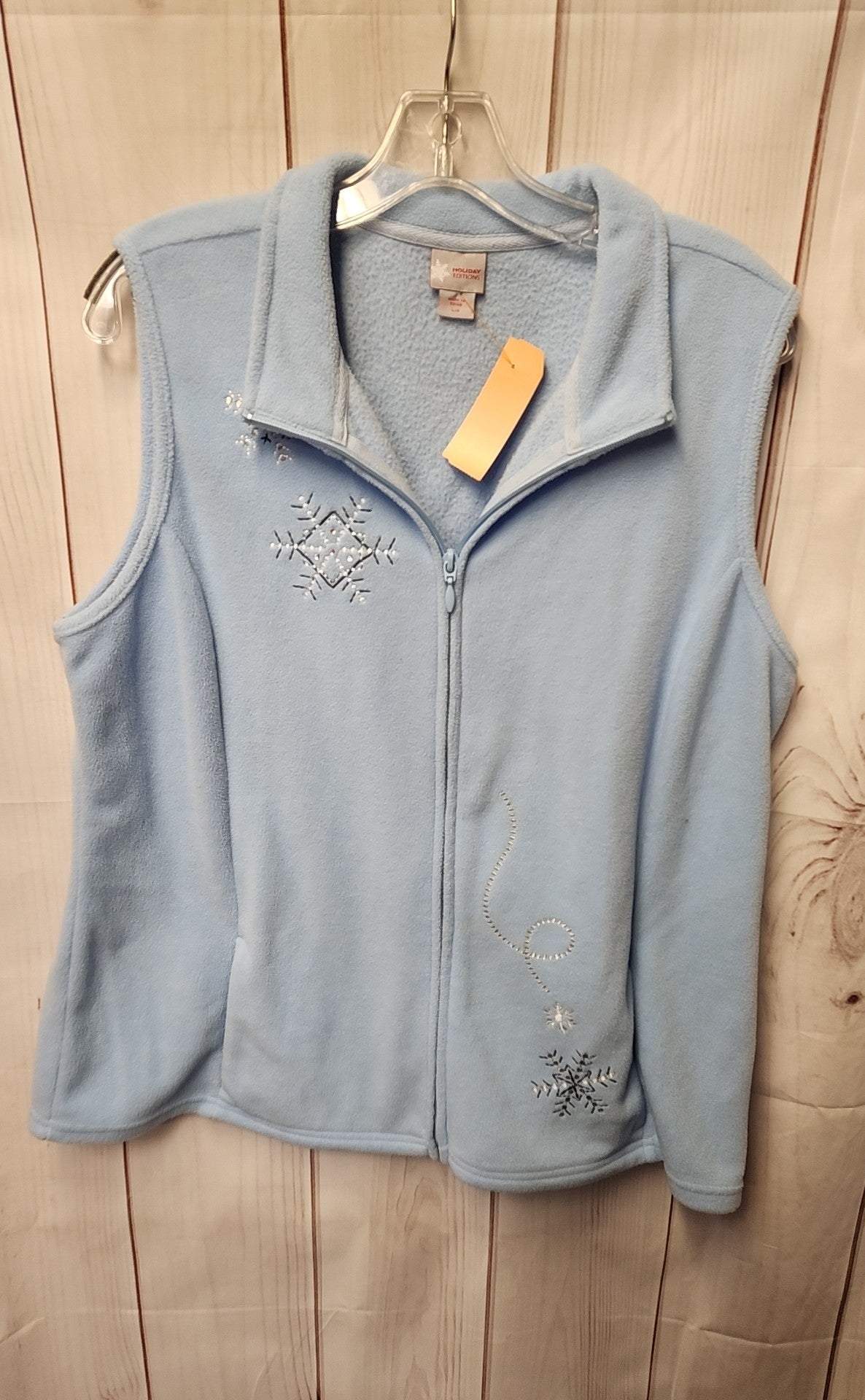 Holiday Editions Women's Size L Light Blue Vest