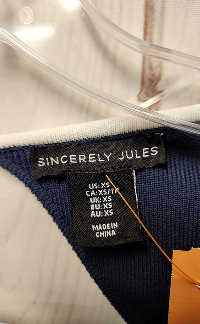 SincerelyJules Women's Size XS Navy Long Sleeve Top