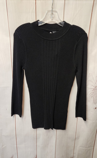 White House Black Market Women's Size L Black Long Sleeve Top