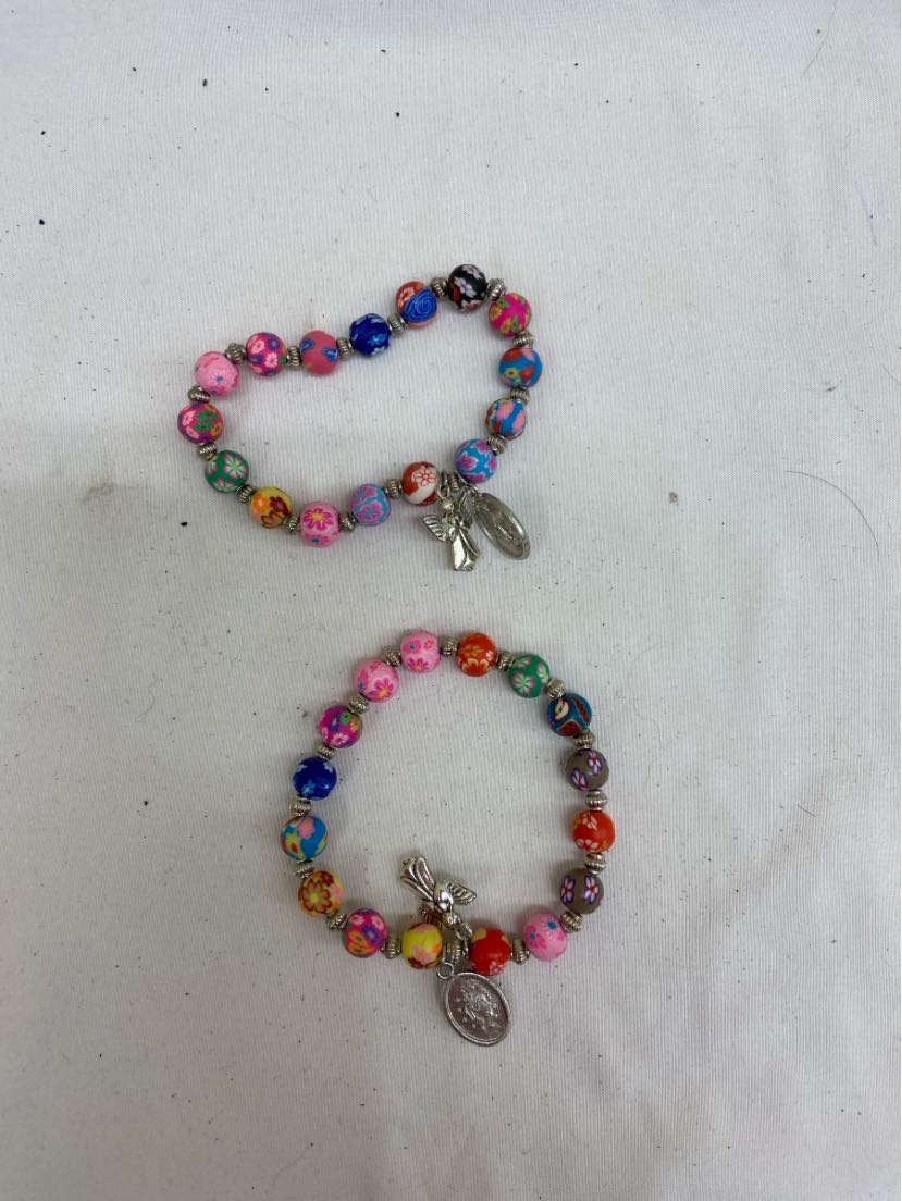 2PCS Multi-Color Clay Beaded Bracelet