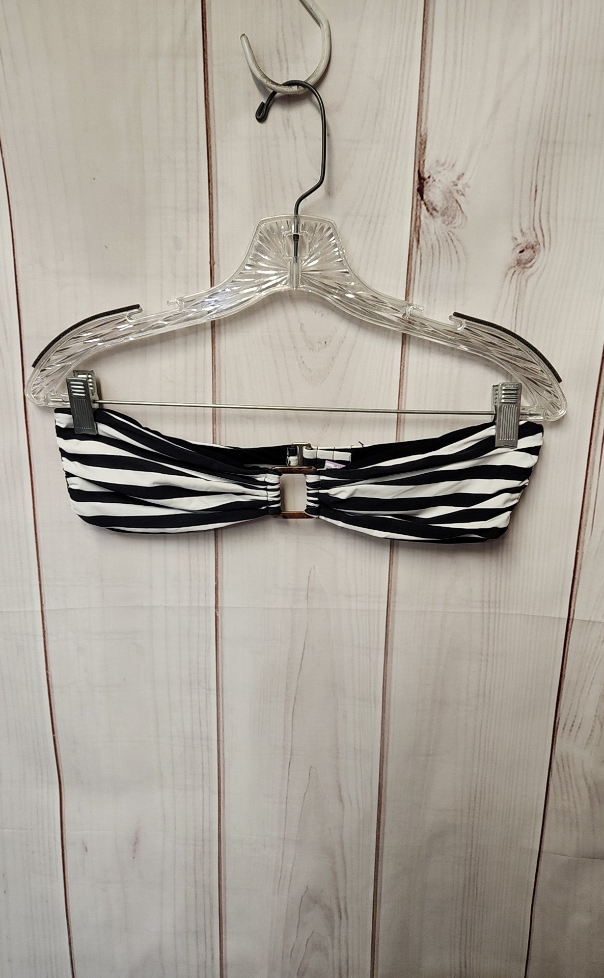 Anemos Tortoise Bandeau Bikini Top In Black even Stripes Women's Size XL