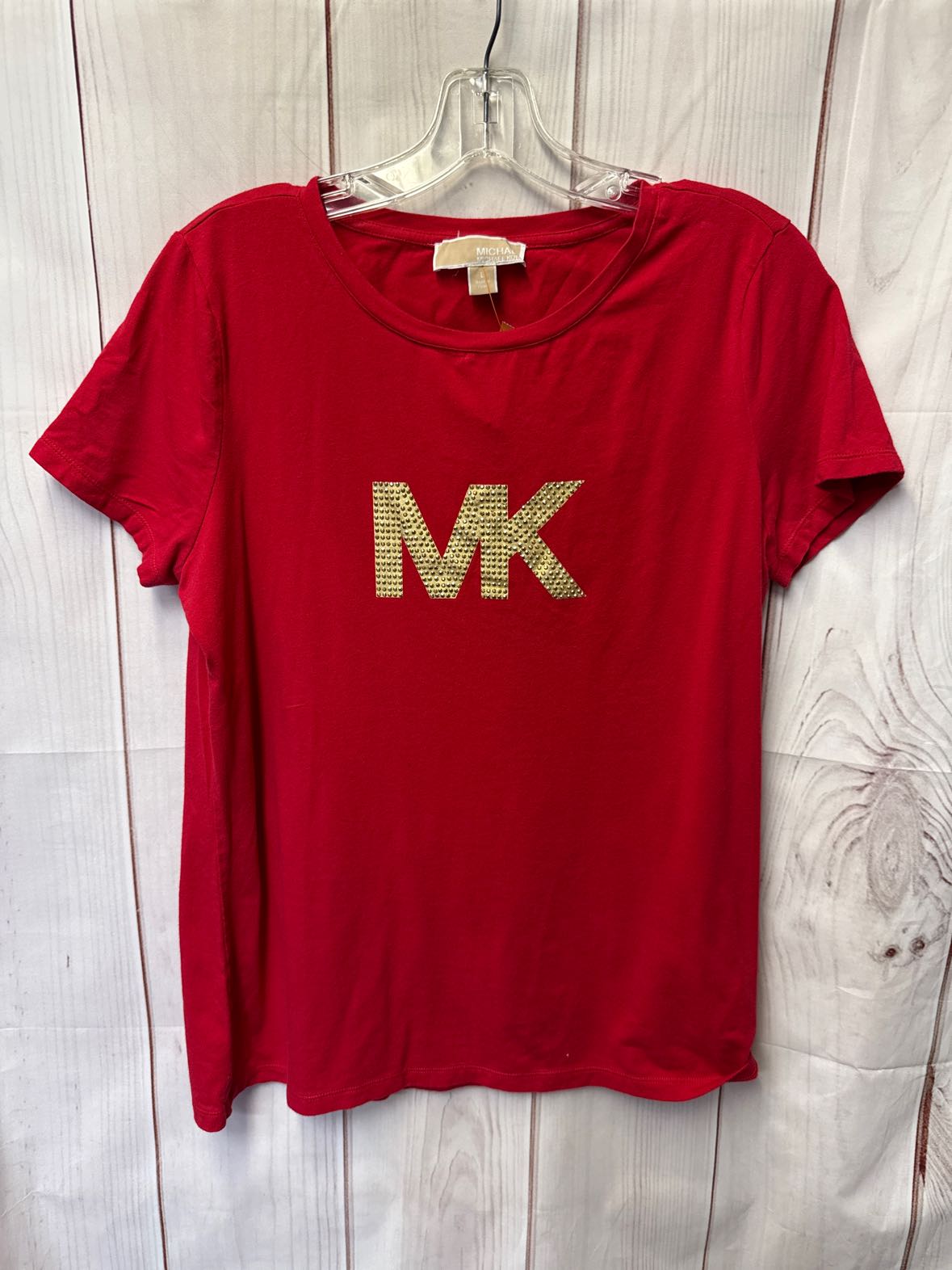 Michael Kors Women's Size L Red Short Sleeve Top